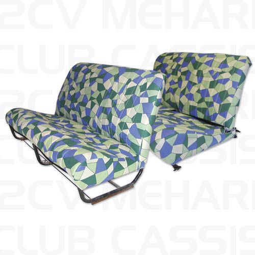 Set seatcovers with sides (bench front + rear) arlequin 2CV