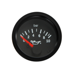 Oil pressure gauge 0-10 bar (52mm) black